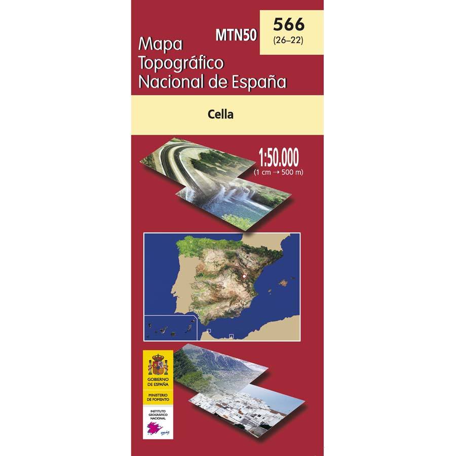 Carte topographique de l'Espagne n° 0566 - Cella | CNIG - 1/50 000 carte pliée CNIG 