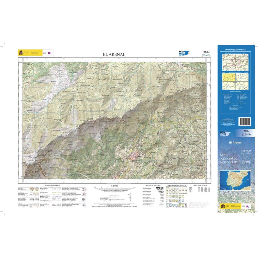 Carte topographique de l'Espagne n° 0578.1 - El Arenal | CNIG - 1/25 000 carte pliée CNIG 