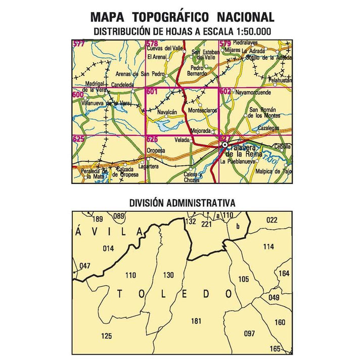 Carte topographique de l'Espagne n° 0601 - Navalcán | CNIG - 1/50 000 carte pliée CNIG 