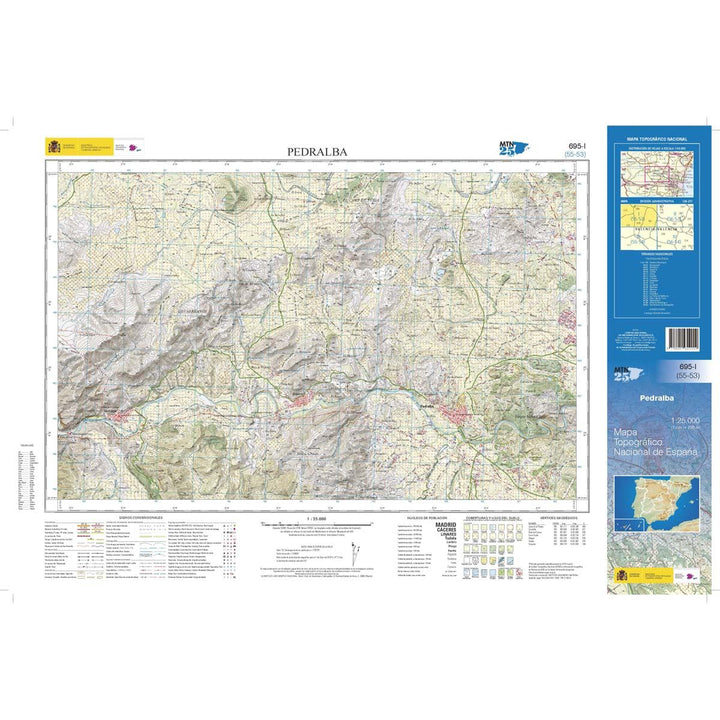 Carte topographique de l'Espagne n° 0695.1 - Pedralba | CNIG - 1/25 000 carte pliée CNIG 