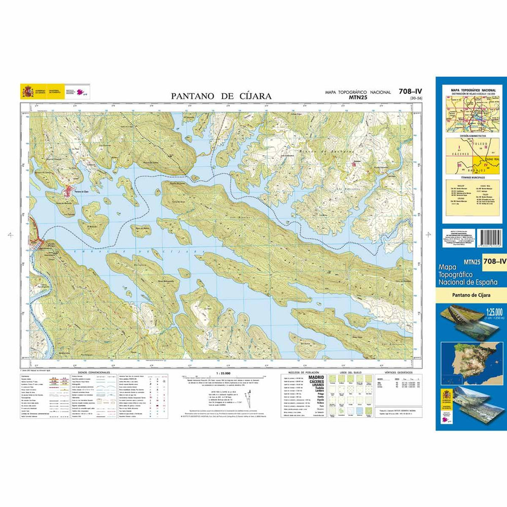 Carte topographique de l'Espagne n° 0708.4 - Pantano De Cíjara | CNIG - 1/25 000 carte pliée La Compagnie des Cartes - Le voyage et la randonnée 