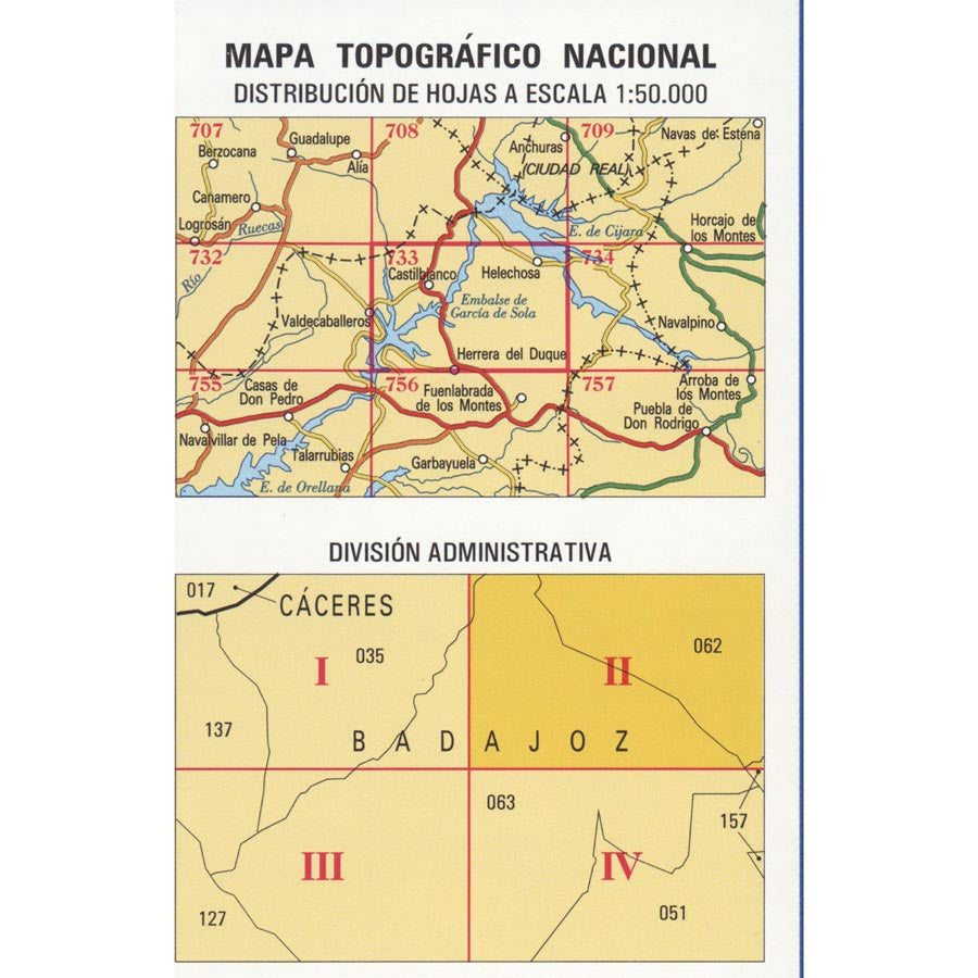 Carte topographique de l'Espagne n° 0733.2 - Helechosa De Los Montes | CNIG - 1/25 000 carte pliée CNIG 