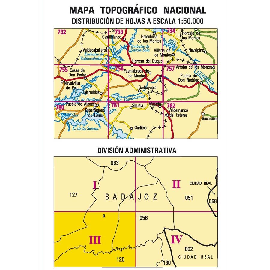 Carte topographique de l'Espagne n° 0756.3 - Río Guadalemar | CNIG - 1/25 000 carte pliée CNIG 