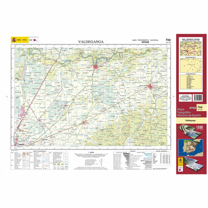 Carte topographique de l'Espagne n° 0766 - Valdeganga | CNIG - 1/50 000 carte pliée CNIG 