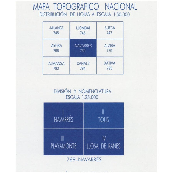 Carte topographique de l'Espagne n° 0769.2 - Tous | CNIG - 1/25 000 carte pliée CNIG 