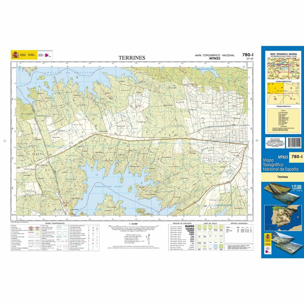 Carte topographique de l'Espagne n° 0780.1 - Terrines | CNIG - 1/25 000 carte pliée CNIG 