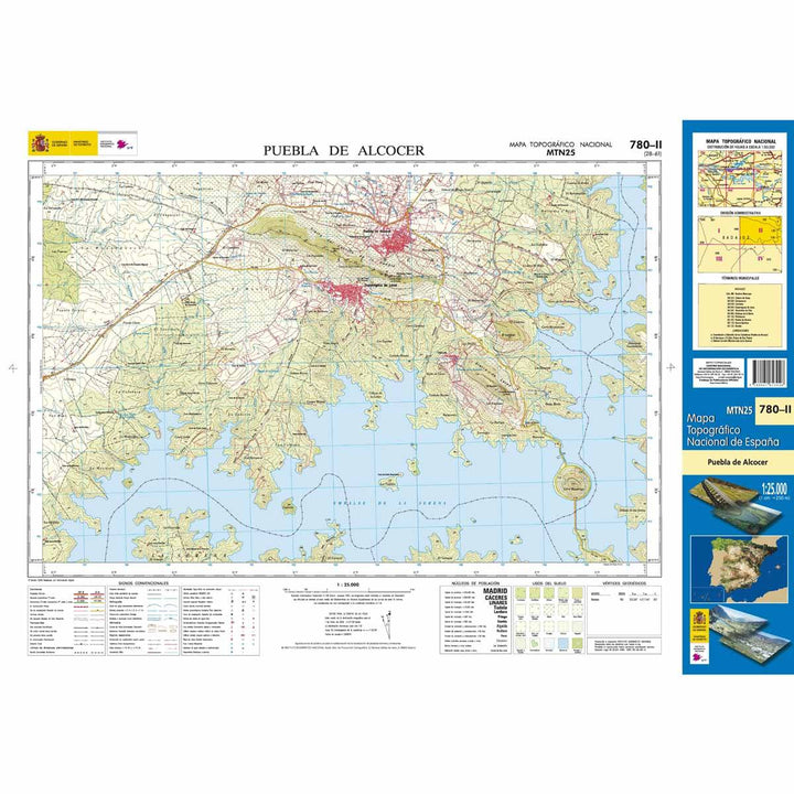 Carte topographique de l'Espagne n° 0780.2 - Puebla De Alcocer | CNIG - 1/25 000 carte pliée CNIG 