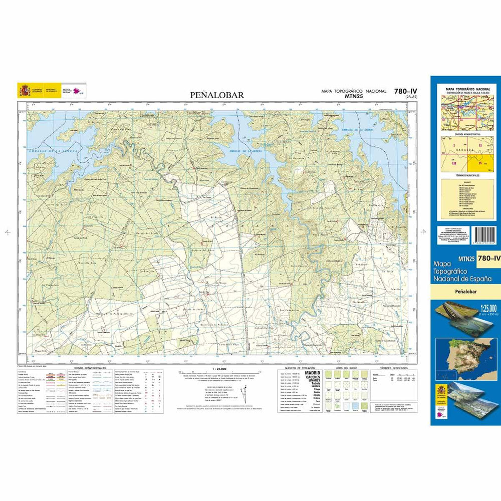 Carte topographique de l'Espagne n° 0780.4 - Peñalobar | CNIG - 1/25 000 carte pliée CNIG 