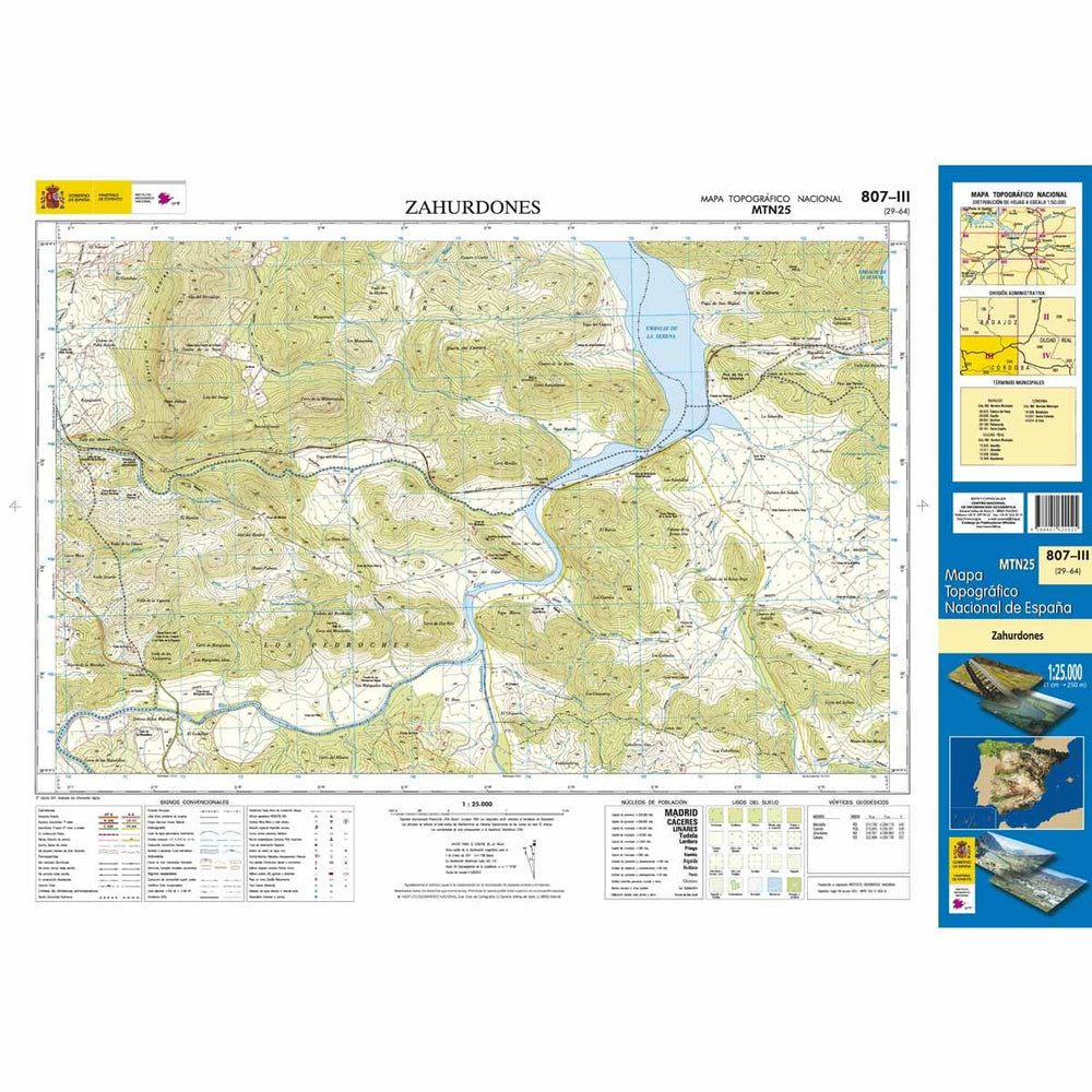 Carte topographique de l'Espagne n° 0807.3 - Zahurdones | CNIG - 1/25 000 carte pliée La Compagnie des Cartes - Le voyage et la randonnée 