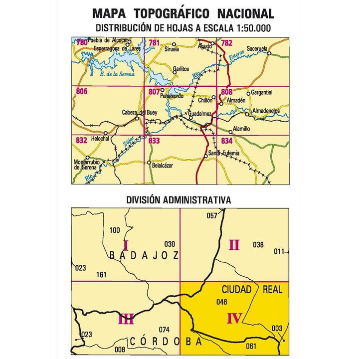 Carte topographique de l'Espagne n° 0807.4 - Guadalmez | CNIG - 1/25 000 carte pliée La Compagnie des Cartes - Le voyage et la randonnée 