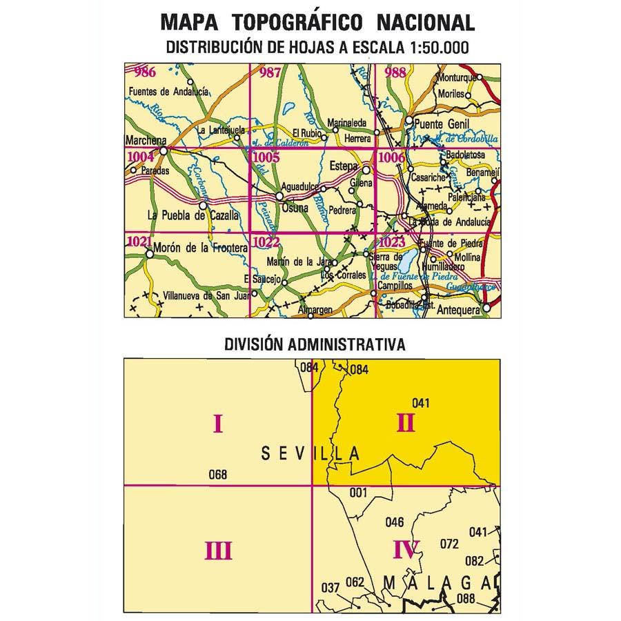 Carte topographique de l'Espagne n° 1005.2 - Estepa | CNIG - 1/25 000 carte pliée CNIG 