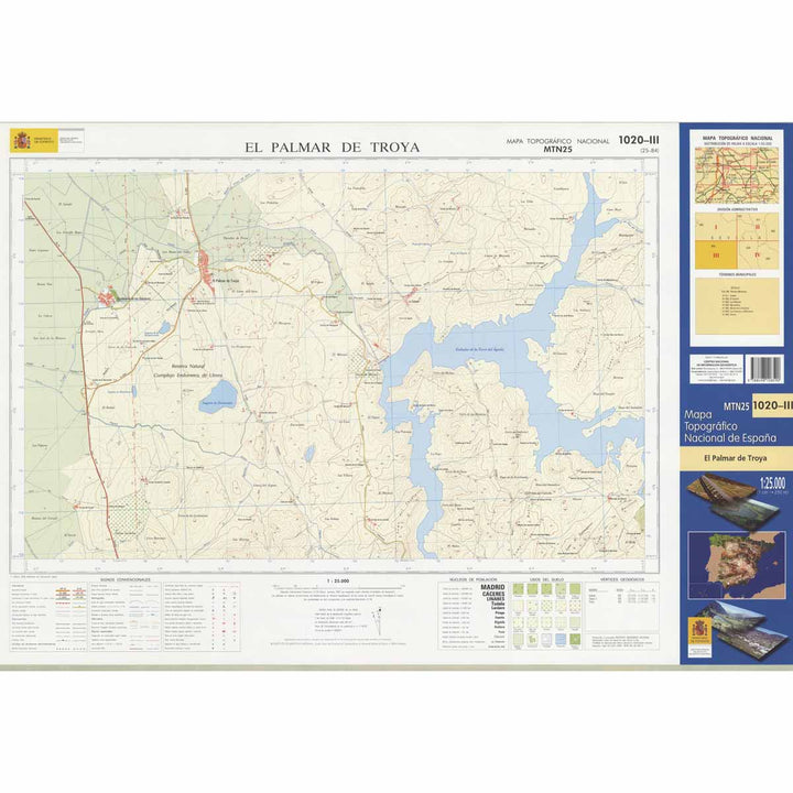 Carte topographique de l'Espagne n° 1020.3 - El Palmar de Troya | CNIG - 1/25 000 carte pliée CNIG 