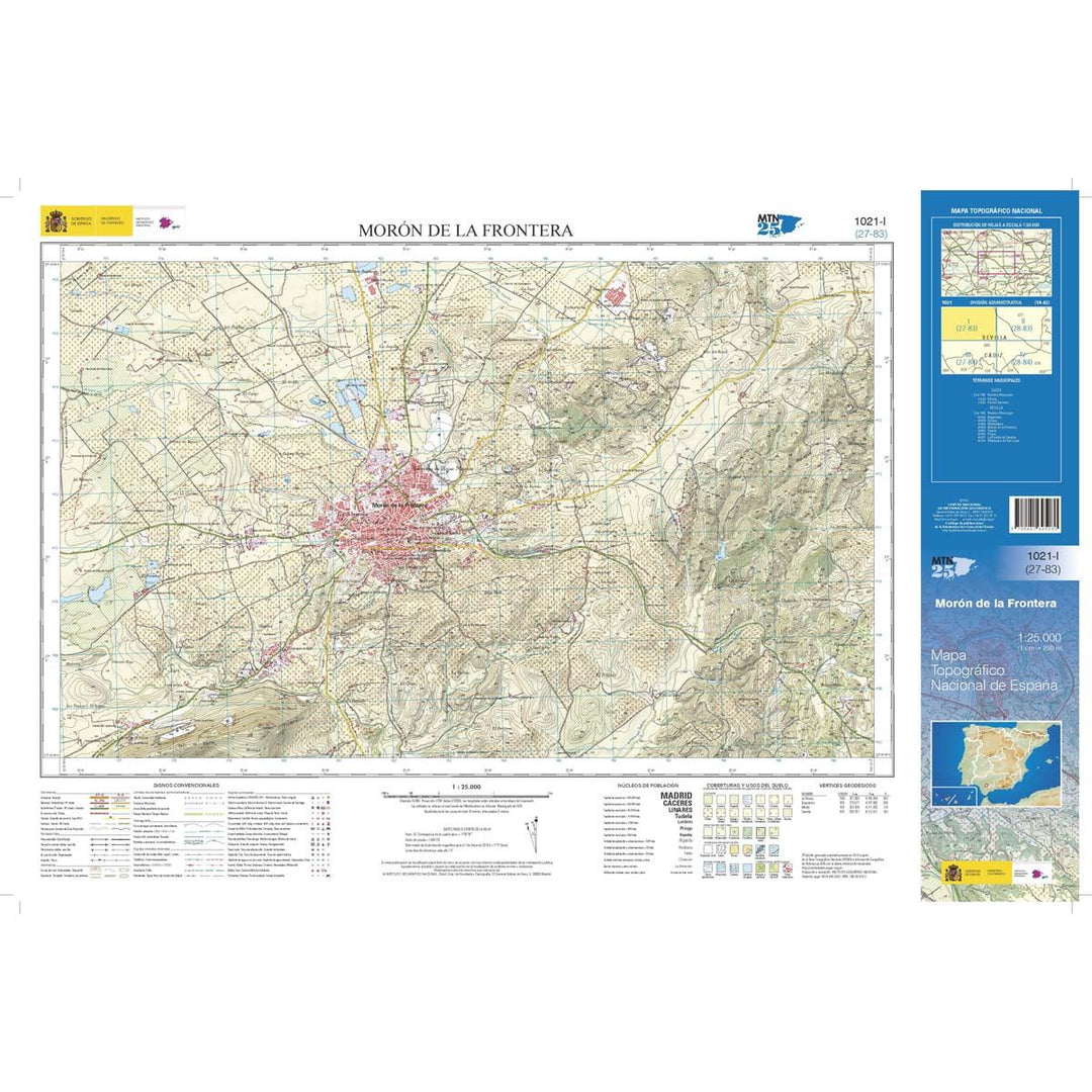 Carte topographique de l'Espagne n° 1021.1 - Morón de la Frontera | CNIG - 1/25 000 carte pliée CNIG 