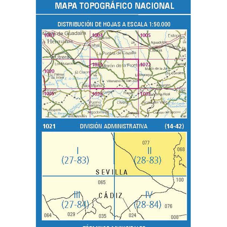 Carte topographique de l'Espagne n° 1021.2 - Puerto de la Encina | CNIG - 1/25 000 carte pliée CNIG 