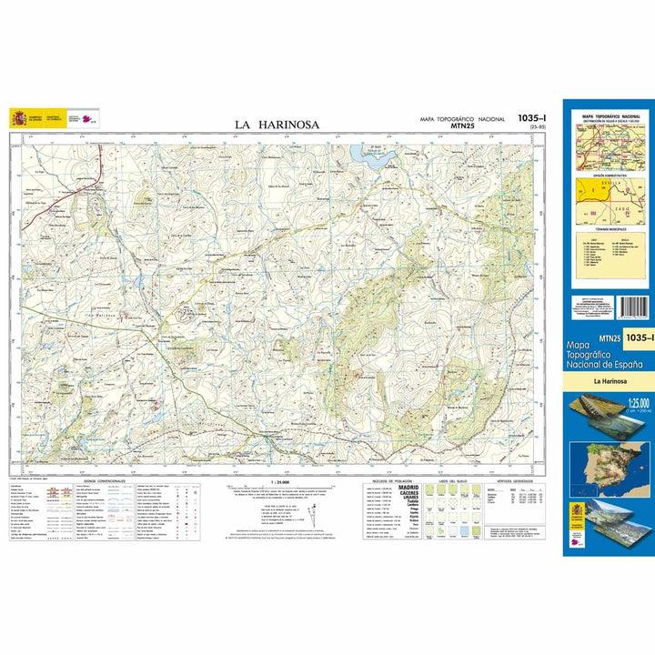 Carte topographique de l'Espagne n° 1035.1 - La Harinosa | CNIG - 1/25 000 carte pliée CNIG 