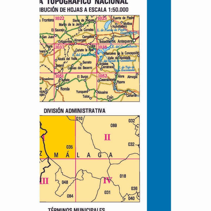 Carte topographique de l'Espagne n° 1037.1 - Cañete la Real | CNIG - 1/25 000 carte pliée CNIG 