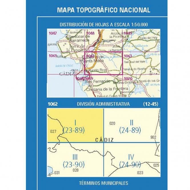 Carte topographique de l'Espagne n° 1062.1 - El Portal | CNIG - 1/25 000 carte pliée CNIG 