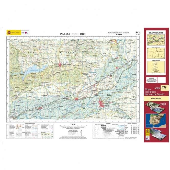 Carte topographique de l'Espagne - Palma del Río, n° 0942 | CNIG - 1/50 000 carte pliée CNIG 