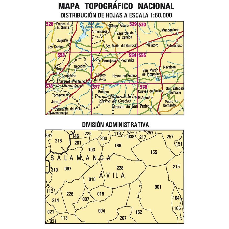 Carte topographique de l'Espagne - Piedrahita, n° 0554 | CNIG - 1/50 000 carte pliée CNIG 