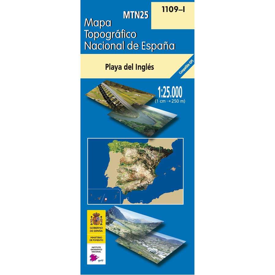 Carte topographique de l'Espagne - Playa del Ingles (Gran Canaria), n° 1109.1 | CNIG - 1/25 000 carte pliée CNIG 