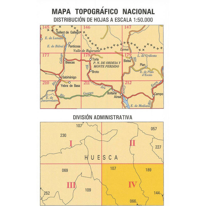 Carte topographique de l'Espagne - Puyarruego, n° 0178.4 | CNIG - 1/25 000 carte pliée CNIG 