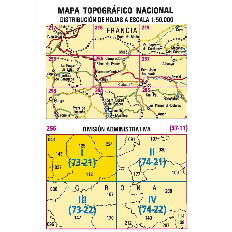 Carte topographique de l'Espagne - Ribes de Freser, n° 0256.1 | CNIG - 1/25 000 carte pliée CNIG 