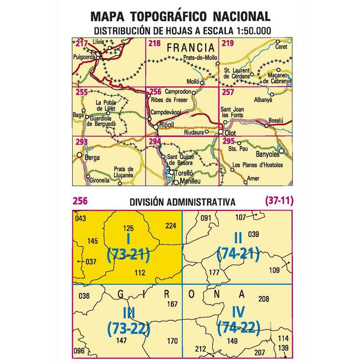 Carte topographique de l'Espagne - Ribes de Freser, n° 0256.1 | CNIG - 1/25 000 carte pliée CNIG 