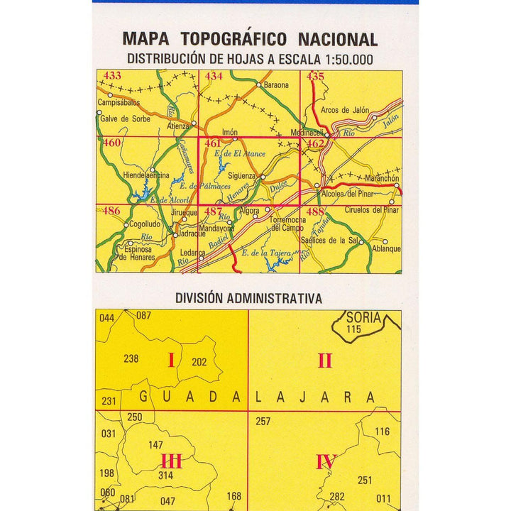 Carte topographique de l'Espagne - Riofrío del Llano, n° 0461.1 | CNIG - 1/25 000 carte pliée CNIG 