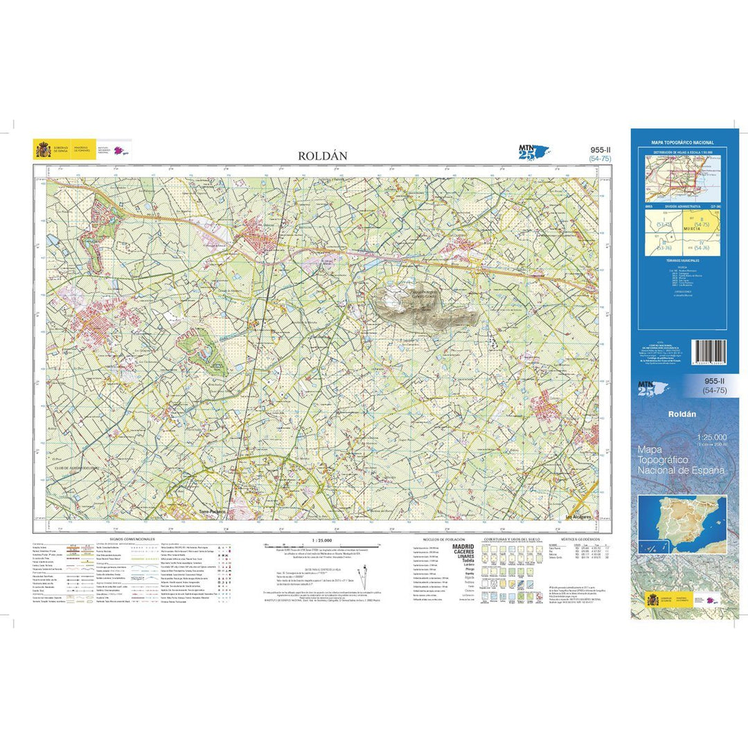 Carte topographique de l'Espagne - Roldán, n° 0955.2 | CNIG - 1/25 000 carte pliée CNIG 