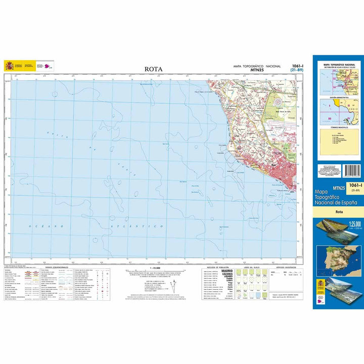 Carte topographique de l'Espagne - Rota, n° 1061.1 | CNIG - 1/25 000 carte pliée CNIG 