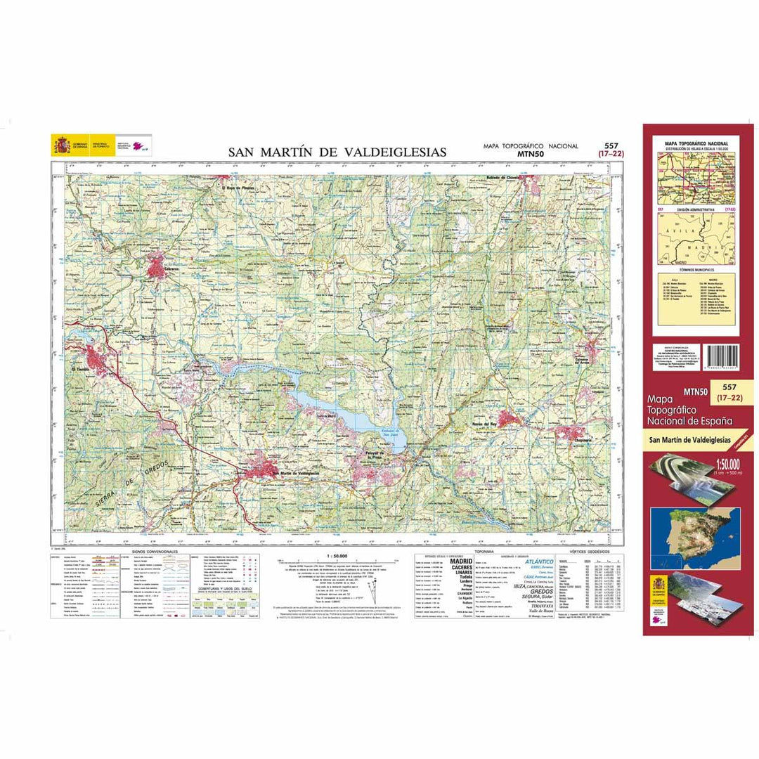 Carte topographique de l'Espagne - San Martín de Valdeiglesias, n° 0557 | CNIG - 1/50 000 carte pliée CNIG 