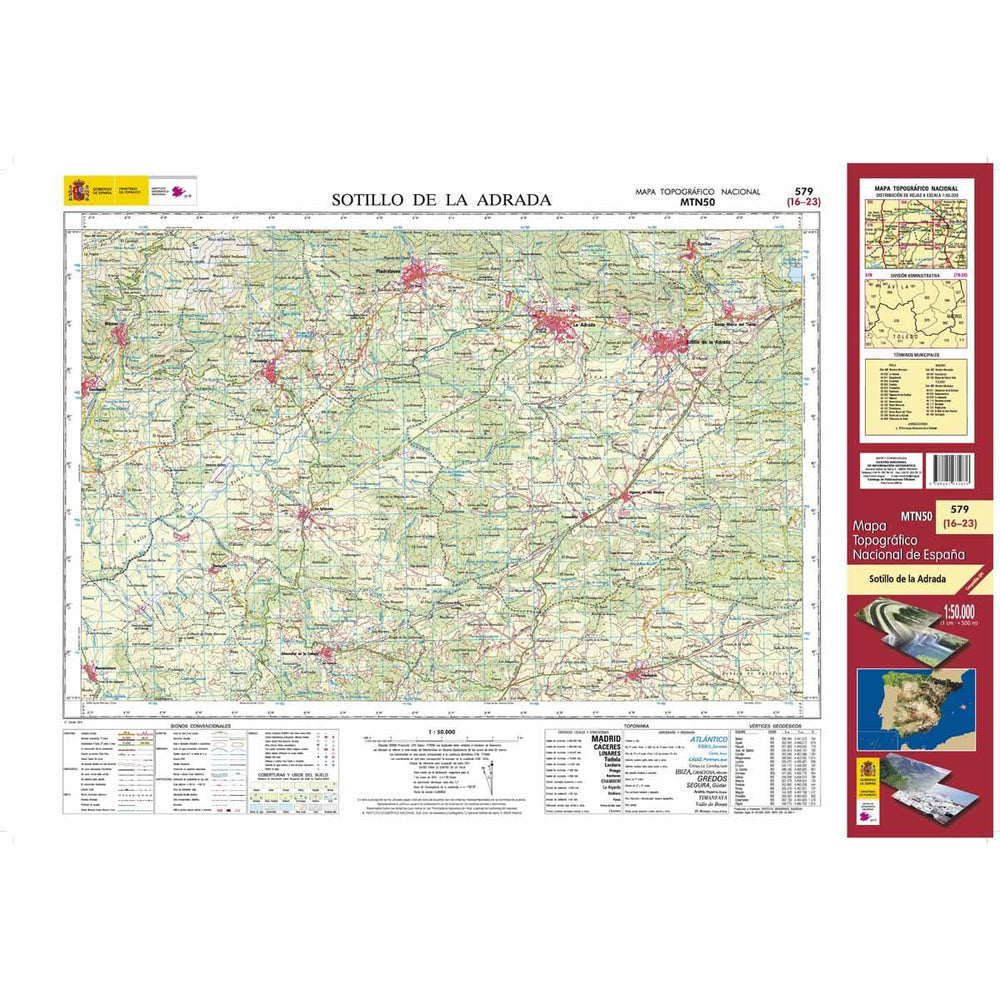 Carte topographique de l'Espagne - Sotillo de la Adrada, n° 0579 | CNIG - 1/50 000 carte pliée CNIG 