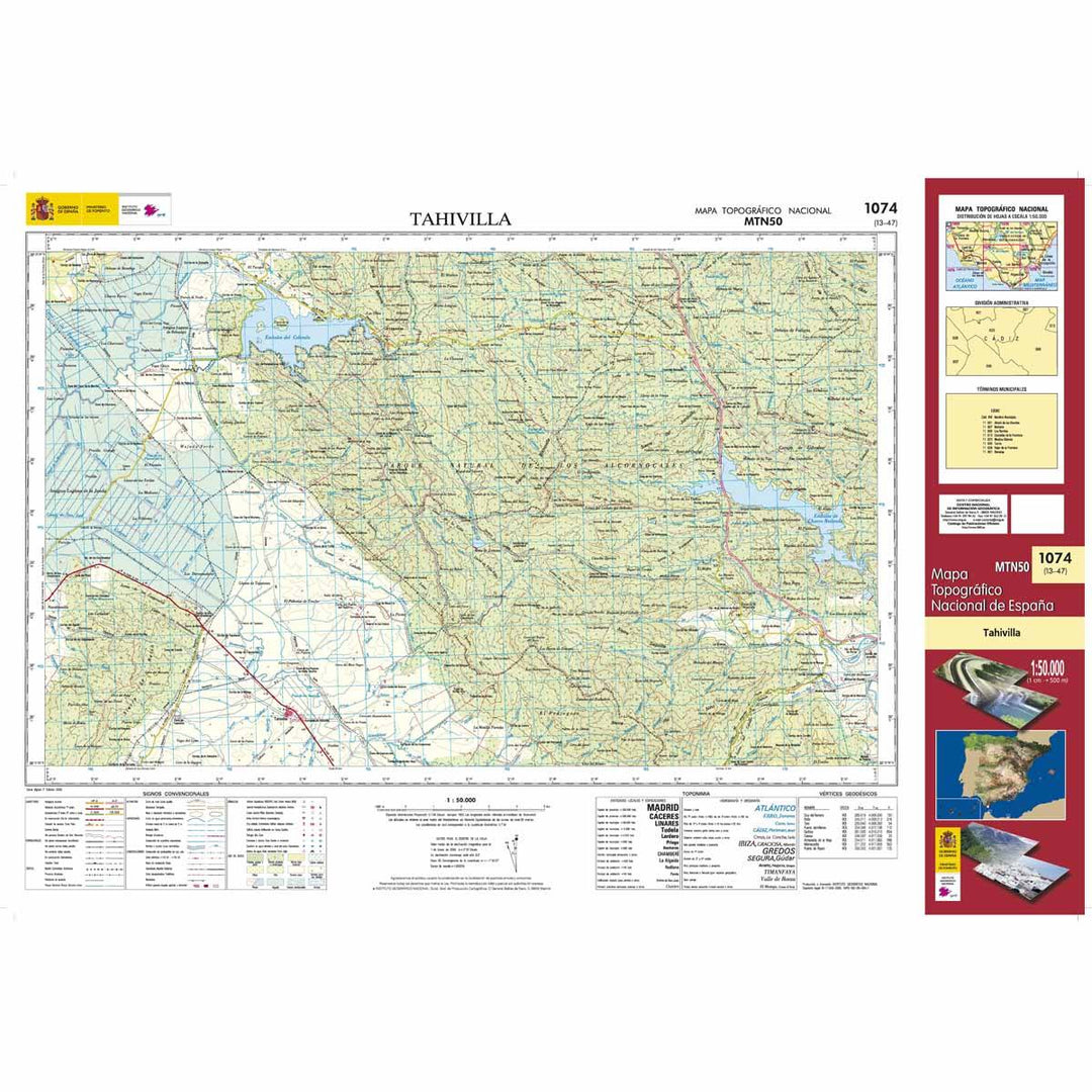 Carte topographique de l'Espagne - Tahivilla, n° 1074 | CNIG - 1/50 000 carte pliée CNIG 