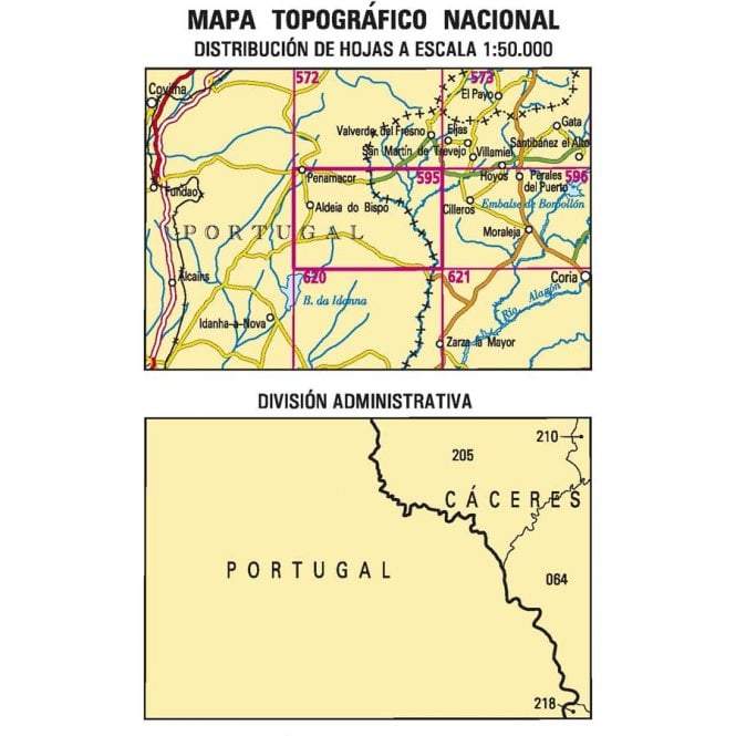 Carte topographique de l'Espagne - Teso Moreno, n° 0595 | CNIG - 1/50 000 carte pliée CNIG 