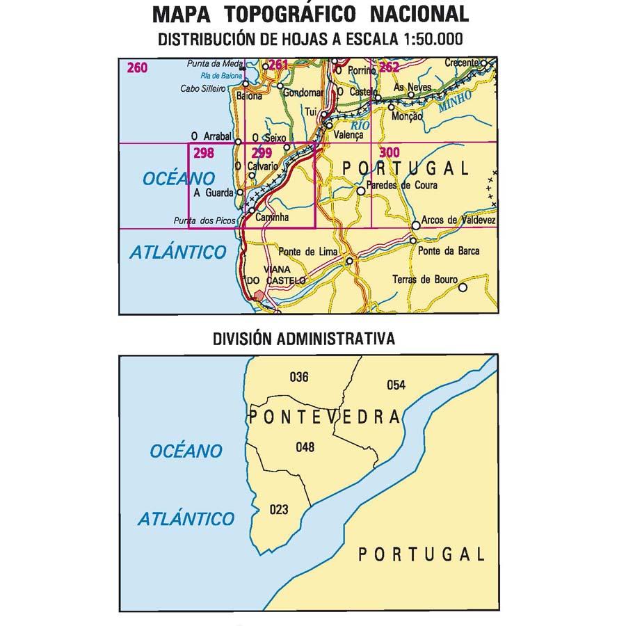 Carte topographique de l'Espagne - Tomiño, n° 0298/299 | CNIG - 1/50 000 carte pliée CNIG 