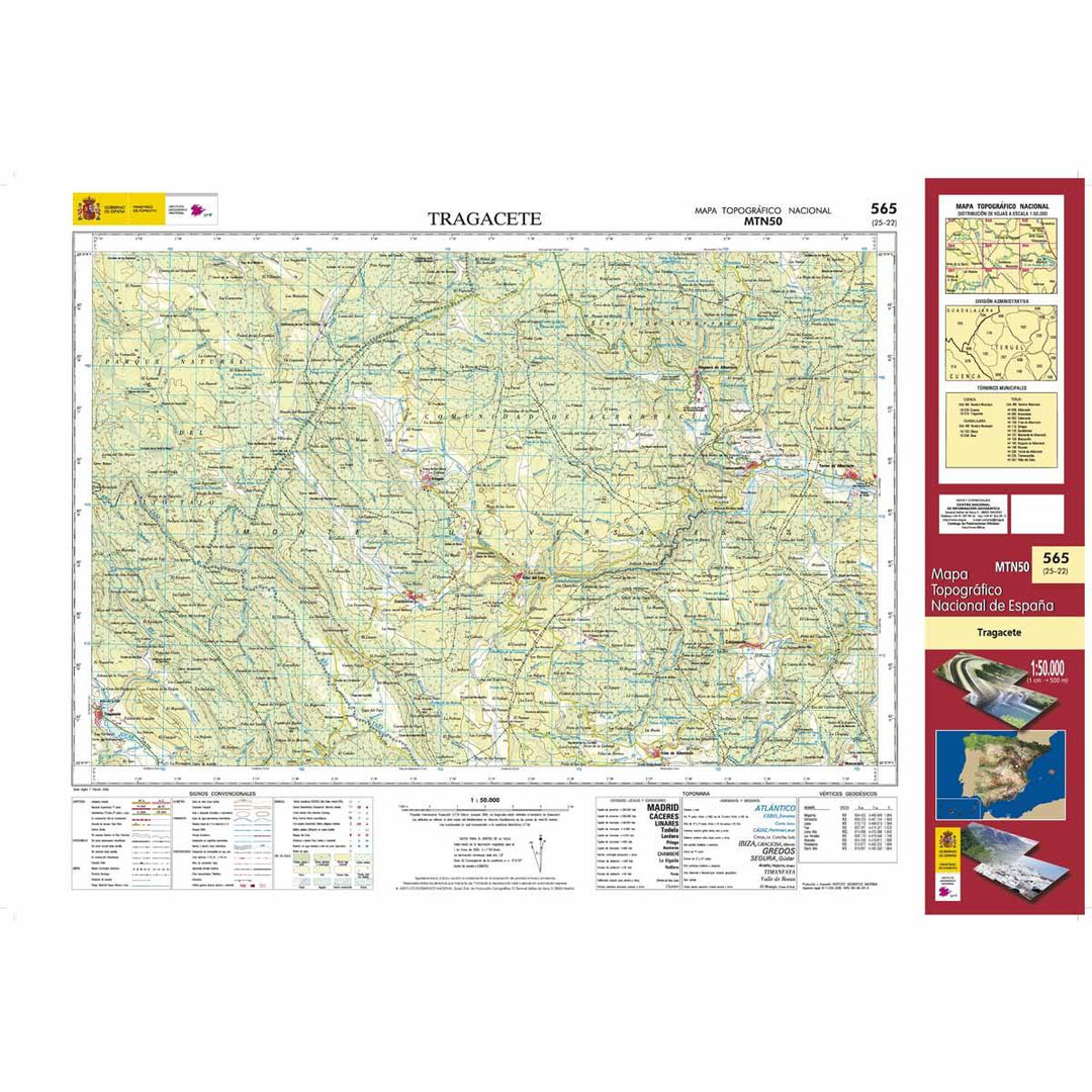 Carte topographique de l'Espagne - Tragacete, n° 0565 | CNIG - 1/50 000 carte pliée CNIG 