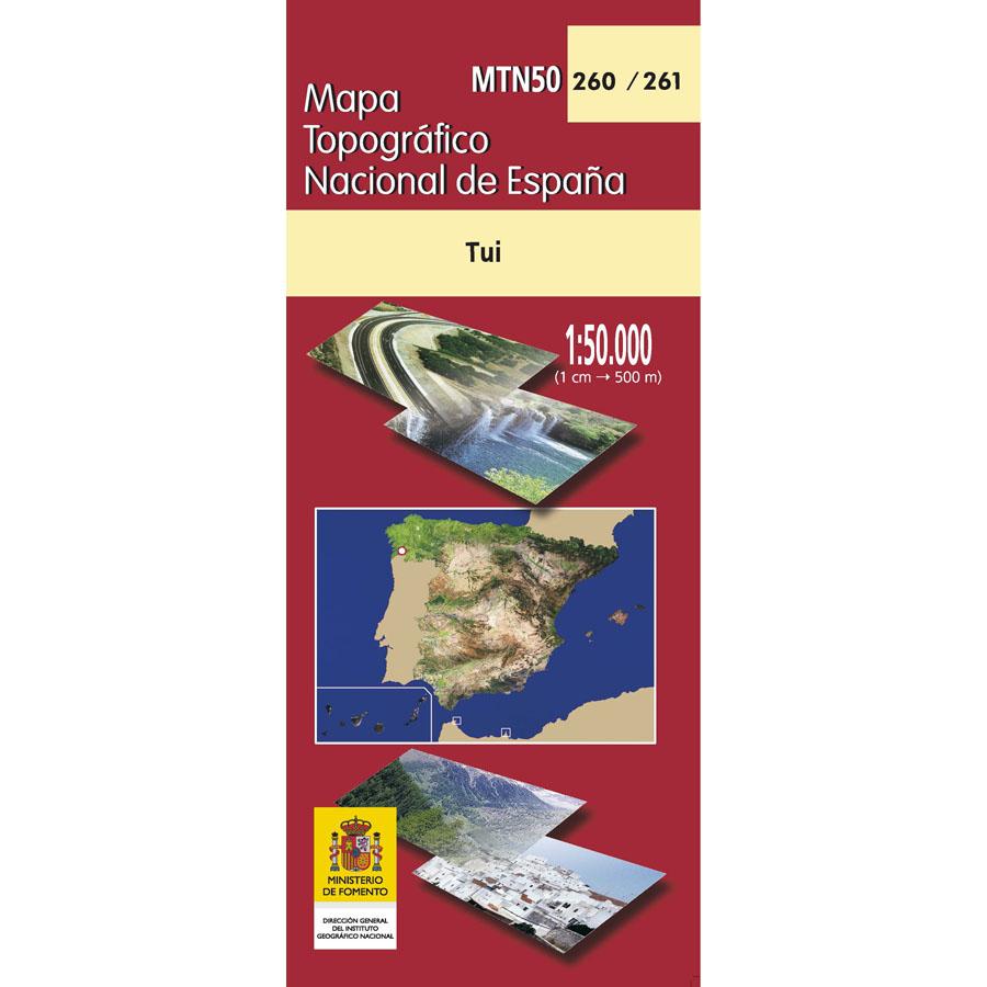 Carte topographique de l'Espagne - Tui, n° 0260/261 | CNIG - 1/50 000 carte pliée CNIG 
