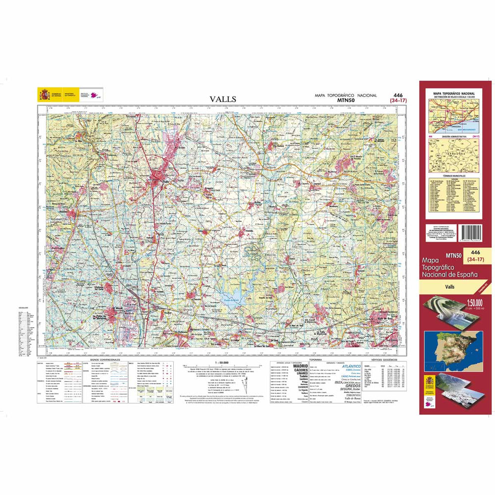 Carte topographique de l'Espagne - Valls, n° 0446 | CNIG - 1/50 000 carte pliée CNIG 