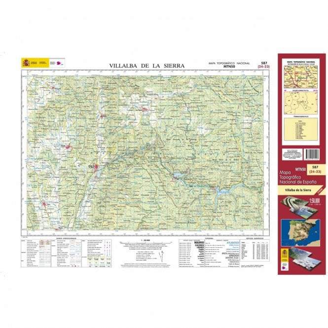 Carte topographique de l'Espagne - Villalba de la Sierra, n° 587, n° 0587 | CNIG - 1/50 000 carte pliée CNIG 