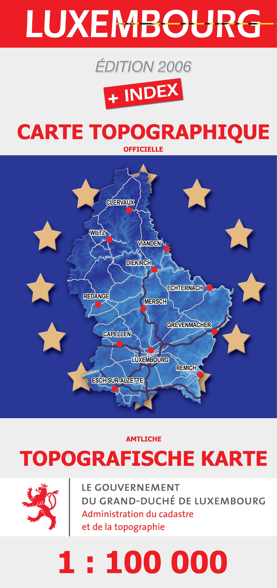 Carte topographique et touristique - Grand Duché de Luxembourg carte pliée Service topographique du Luxembourg 