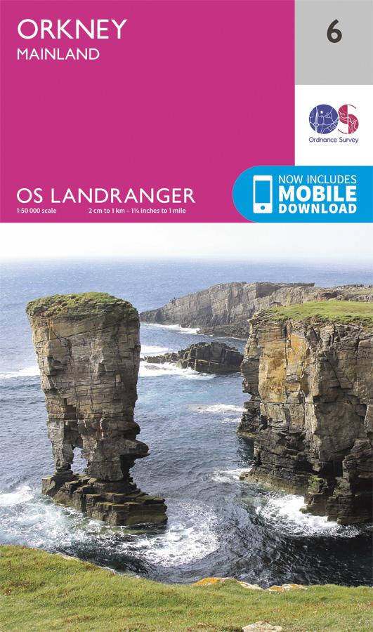 Carte topographique n° 006 - Orkney - Mainland (Grande Bretagne) | Ordnance Survey - Landranger carte pliée Ordnance Survey 