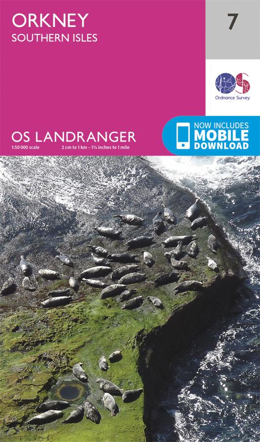Carte topographique n° 007 - Orkney - Southern Isles (Grande Bretagne) | Ordnance Survey - Landranger carte pliée Ordnance Survey 