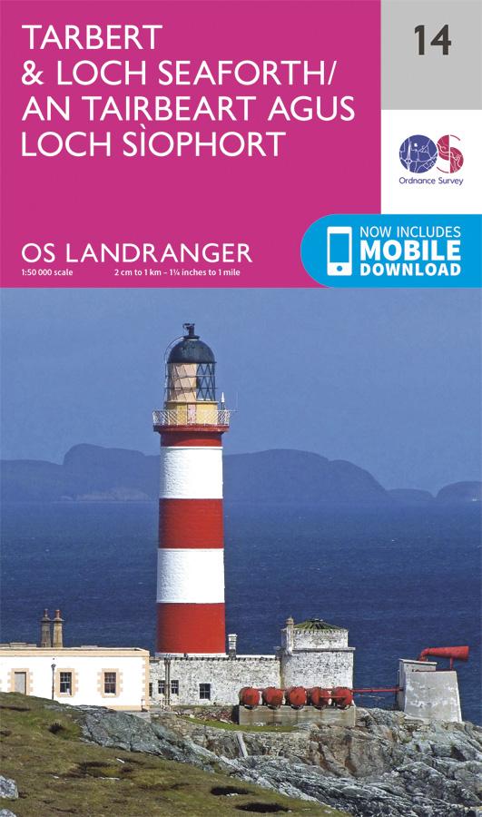 Carte topographique n° 014 - Tarbert, Loch Seaforth (Grande Bretagne) | Ordnance Survey - Landranger carte pliée Ordnance Survey 