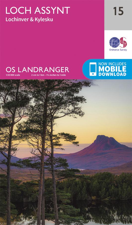 Carte topographique n° 015 - Loch Assynt (Grande Bretagne) | Ordnance Survey - Landranger carte pliée Ordnance Survey 