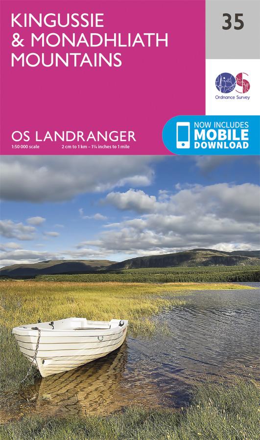Carte topographique n° 035 - Kingussie, Monadhliath Mountains (Grande Bretagne) | Ordnance Survey - Landranger carte pliée Ordnance Survey 