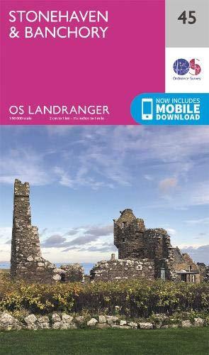 Carte topographique n° 045 - Stonehaven, Banchory (Ecosse) | Ordnance Survey - Landranger carte pliée Ordnance Survey 