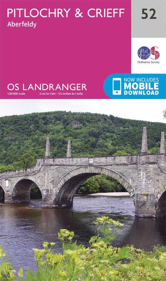 Carte topographique n° 052 - Pitlochry, Crieff (Grande Bretagne) | Ordnance Survey - Landranger carte pliée Ordnance Survey 