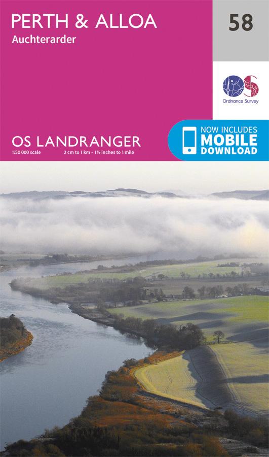 Carte topographique n° 058 - Perth, Alloa (Grande Bretagne) | Ordnance Survey - Landranger carte pliée Ordnance Survey 