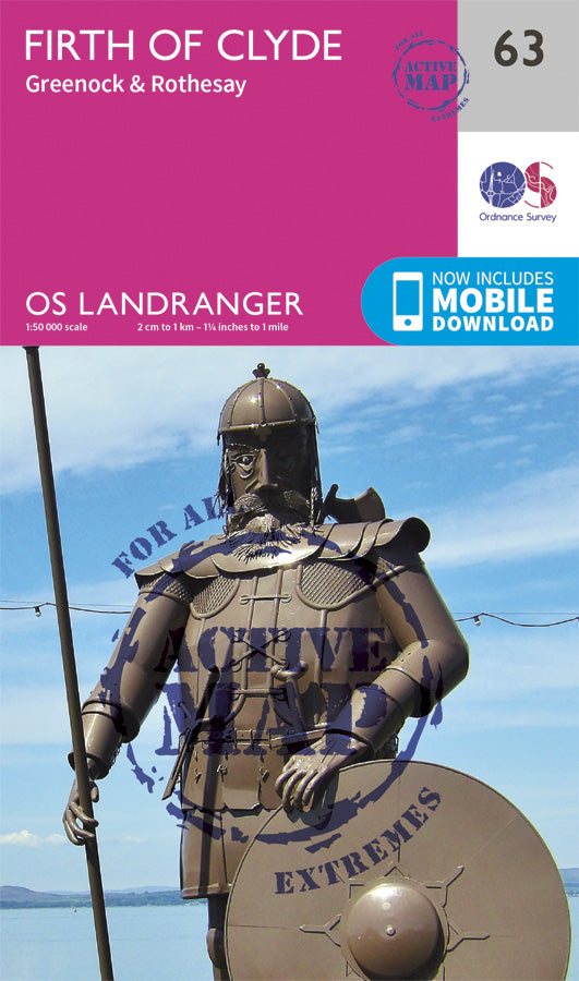 Carte topographique n° 063 - Firth of Clyde (Grande Bretagne) | Ordnance Survey - Landranger carte pliée Ordnance Survey Plastifiée 