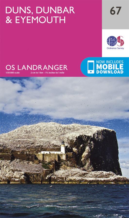 Carte topographique n° 067 - Duns, Dunbar, Eyemouth (Grande Bretagne) | Ordnance Survey - Landranger carte pliée Ordnance Survey 